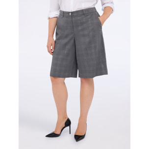 Fiorella Rubino - Bermudas Príncipe de Gales con hilo lurex - Gris