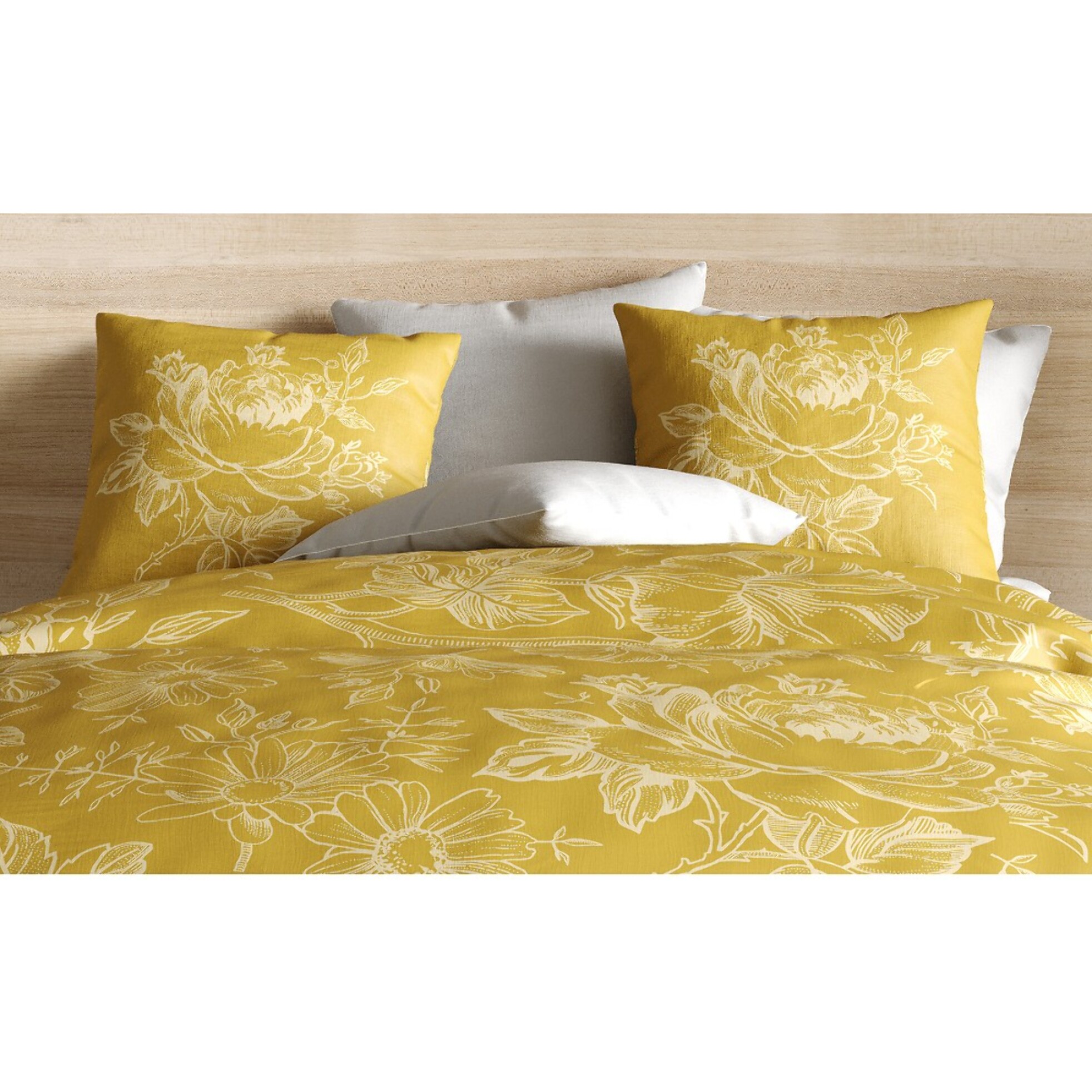 Parure De Couette 3pcs 100% Coton Bio 57 Fils/cm2-victoria Ocre