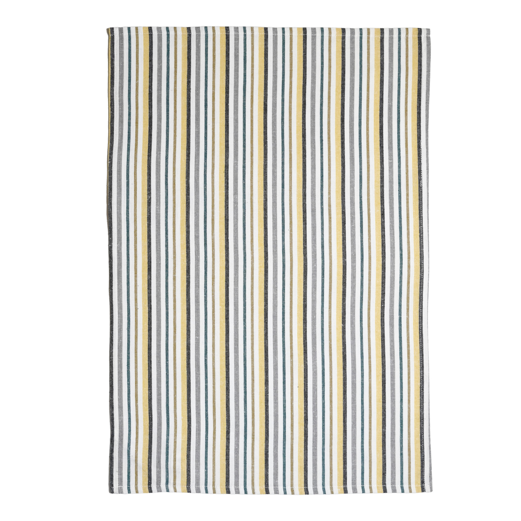 Torchons de cuisine rayures en coton - Jaune