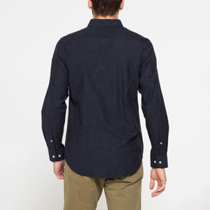 CAMICIA DI FLANELLA IN COLORI TINTA UNITA CON TASCHINO