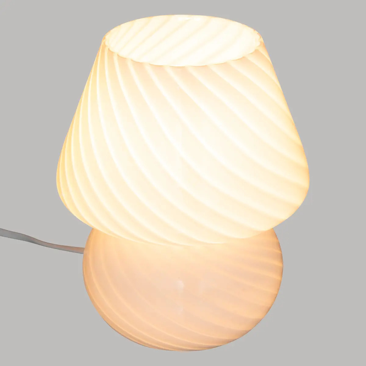 Lampe champignon "Cara" H18cm blanc