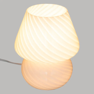 Lampe champignon "Cara" H18cm blanc