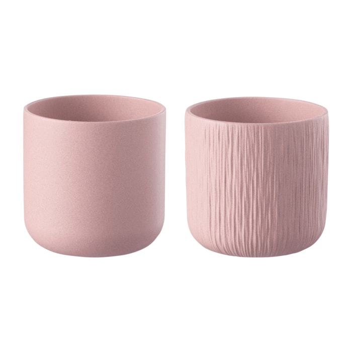 J-Line cache-pot Gen - céramique - rose - small -  2 pièces - Ø 13.5 cm