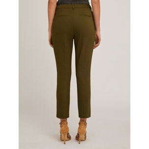 Motivi - Pantalón regular de tejido técnico - Verde militare
