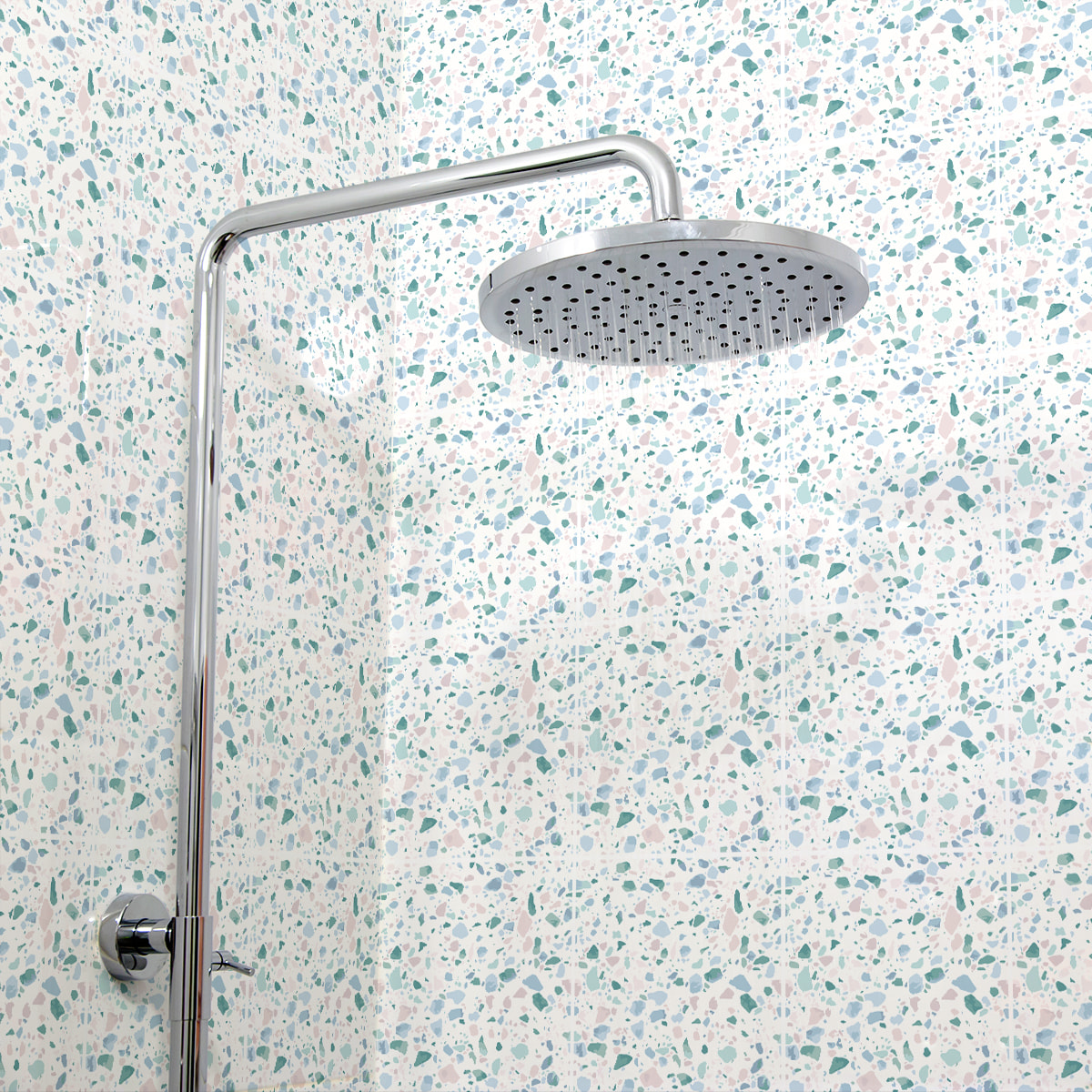 Stickers muraux - Sticker Mural Carrelage adhésif Cuisine Salle de Bain - 24 STICKERS CARREAUX DE CIMENT TERRAZZO SANA