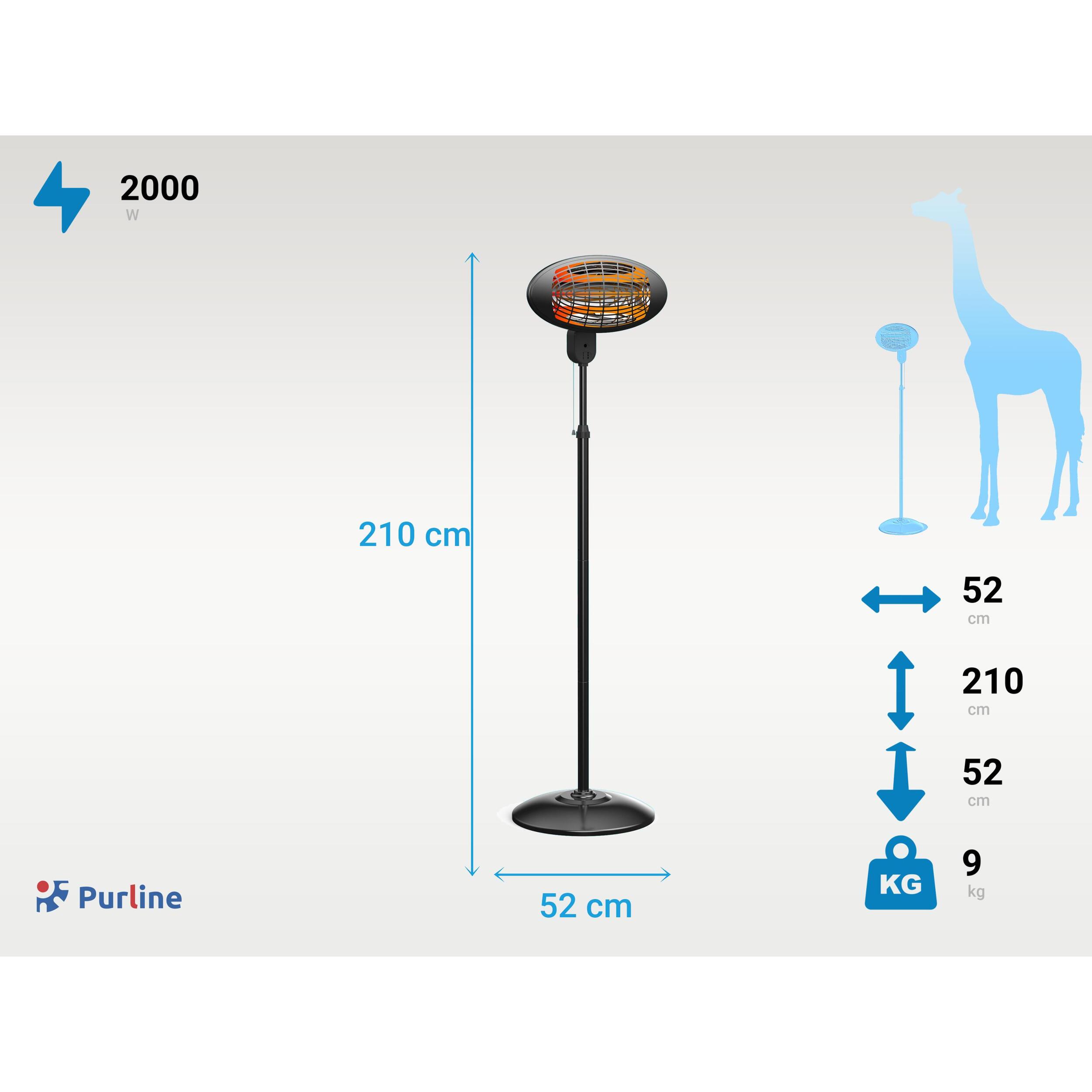 Calefactor halógeno 2000W con altura regulable HEATY EX2000 PURLINE