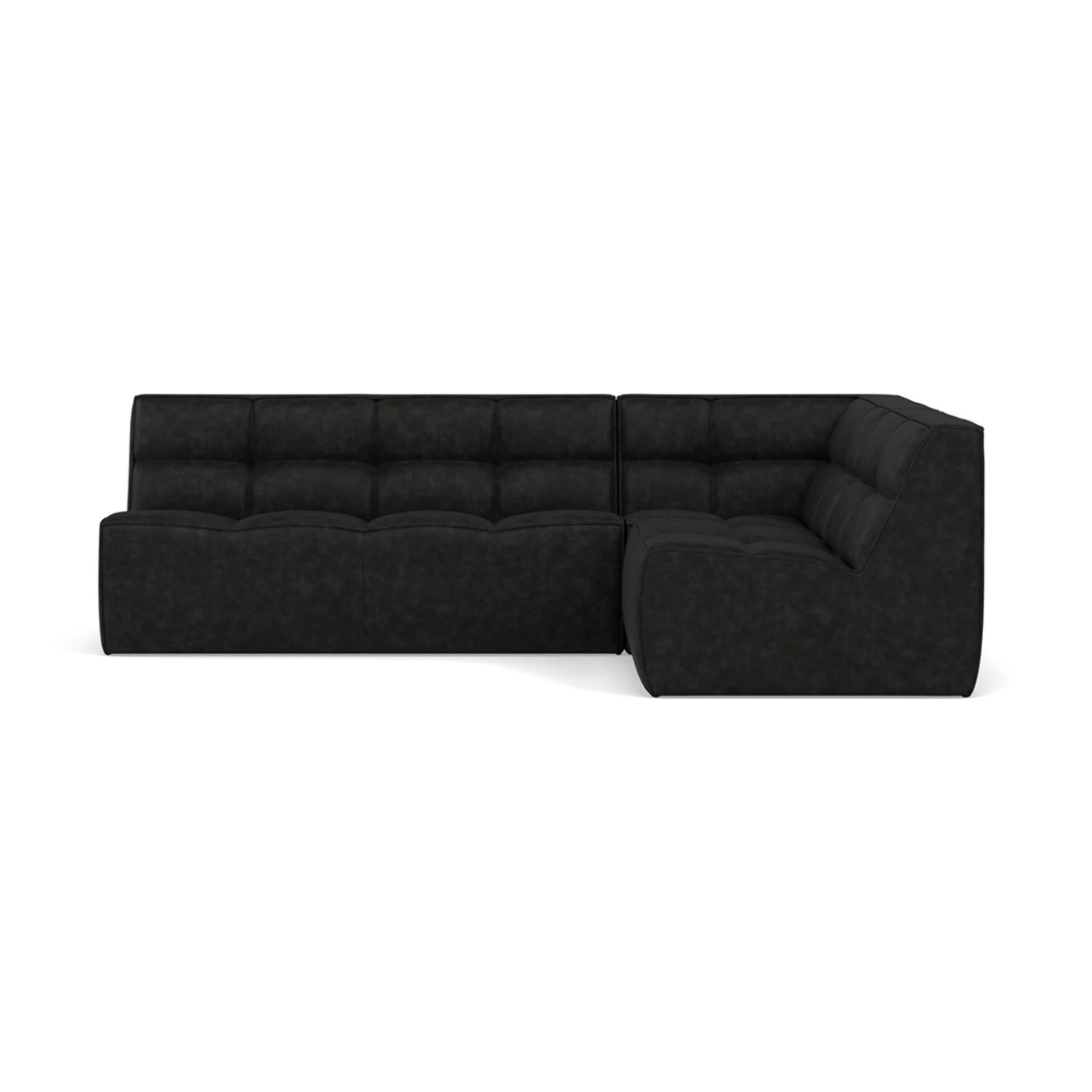 Alya - canapé modulable d'angle réversible 4 places en simili - Noir