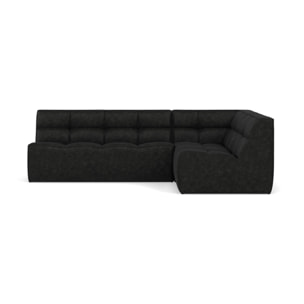 Alya - canapé modulable d'angle réversible 4 places en simili - Noir