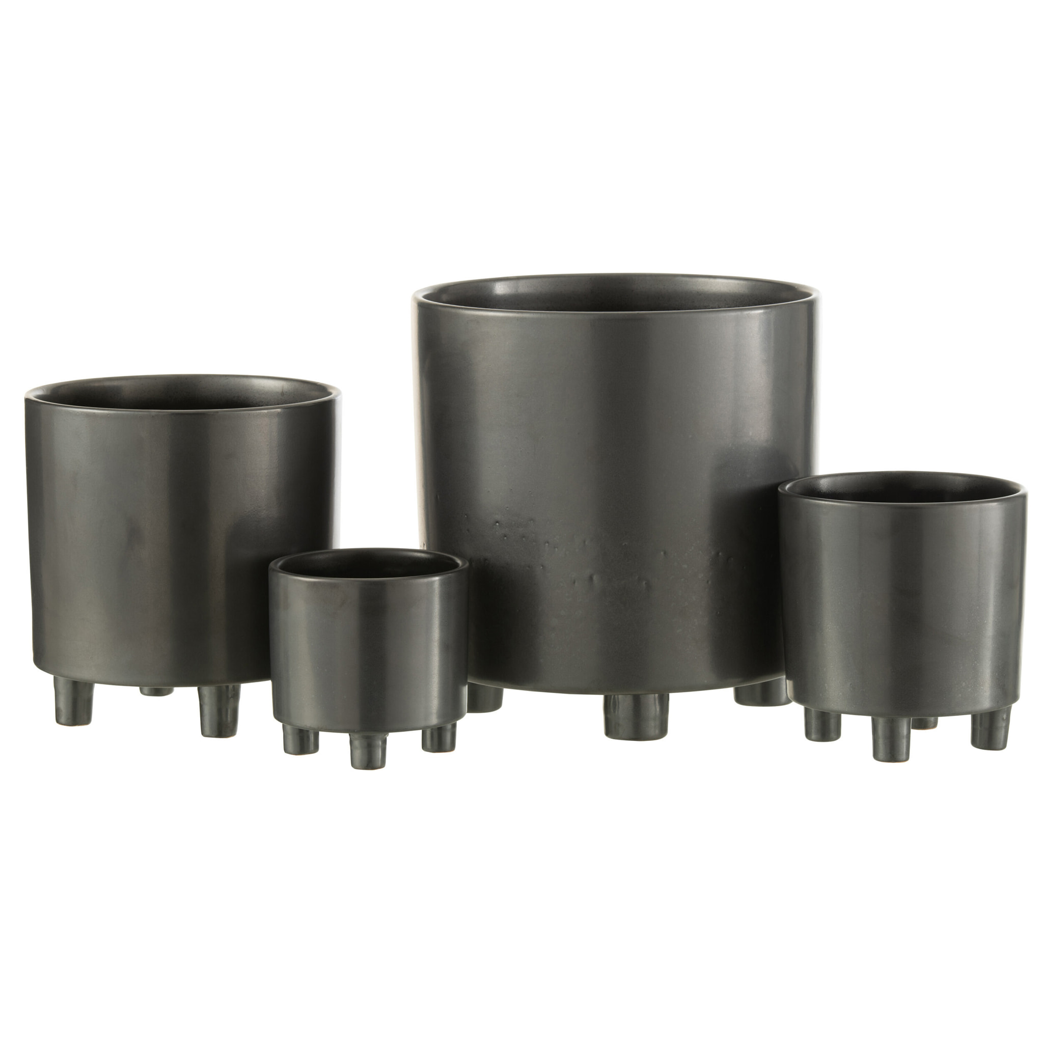 J-Line cache-pot Smoke - céramique - gris/noir - extra large - Ø 26 cm