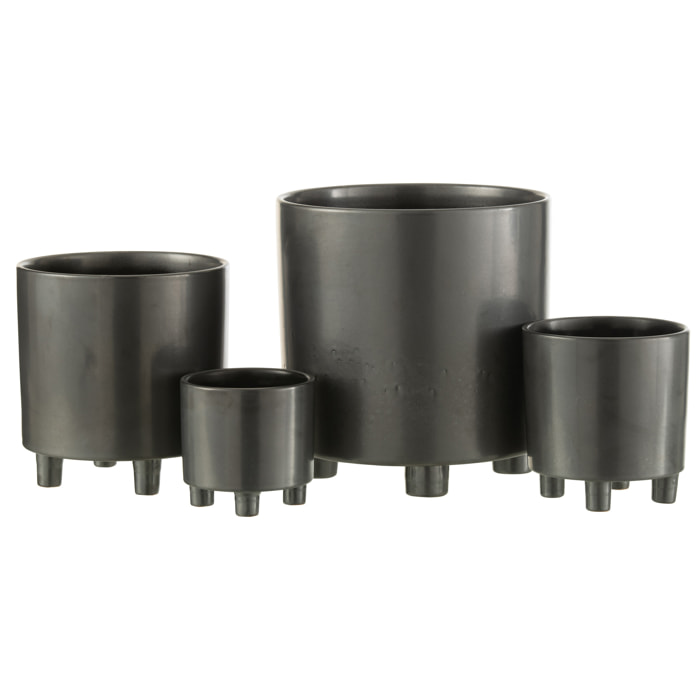 J-Line cache-pot Smoke - céramique - gris/noir - extra large - Ø 26 cm