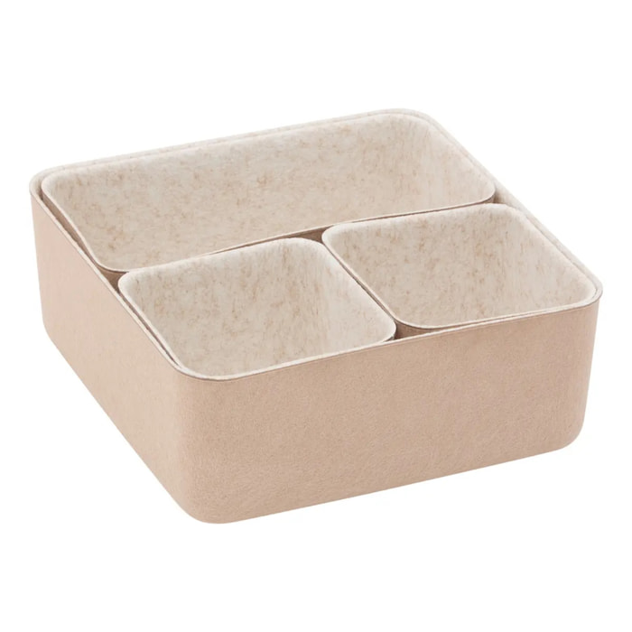 Lot de 4 organiseurs de tiroir Feltia rectangulaires 25x25cm
