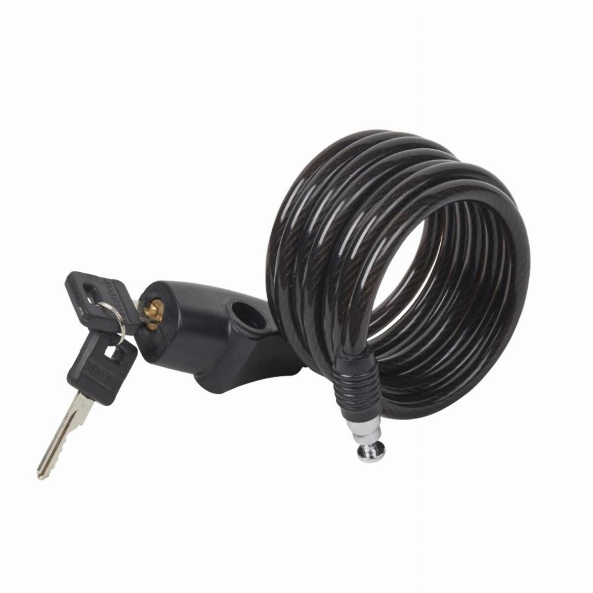 Câble antivol à clé MASTERLOCK L1,8 m et x 8 mm de diamètre - noir - 8126EURDPRO