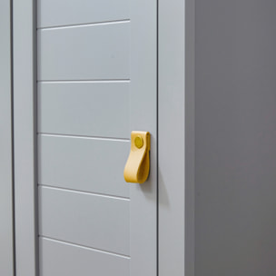 kleankin Armario Alto de Baño Mueble Columna Estrecho Moderno con 1 Puerta Estante Ajustable y 3 Compartimentos Abiertos 39x30x168 cm Gris