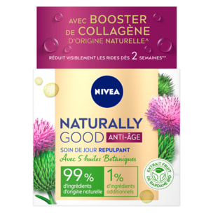 Pack de 2 - Soin Visage Jour Anti-Âge NIVEA Extrait de Bardane BIO Tous Types de Peaux NATURALLY GOOD 50ml