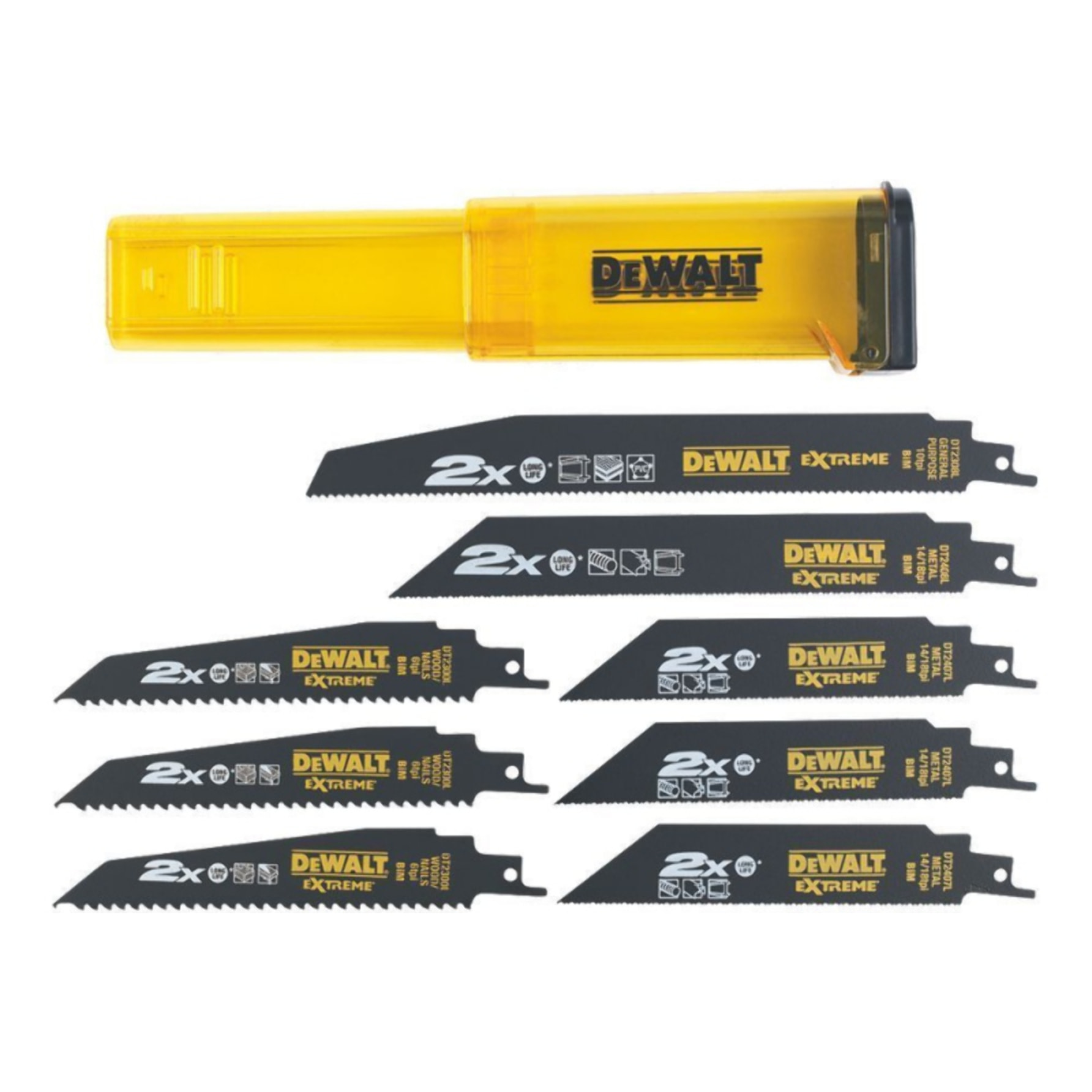 Coffret de 8 lames 2X long life DEWALT - DT2443L-QZ