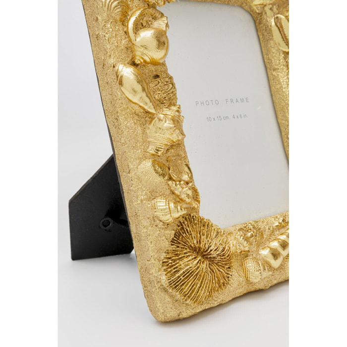 Cadre photo coquillages 18x23cm doré Kare Design