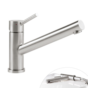 Robinet cuisine rabattable Como window acier massif