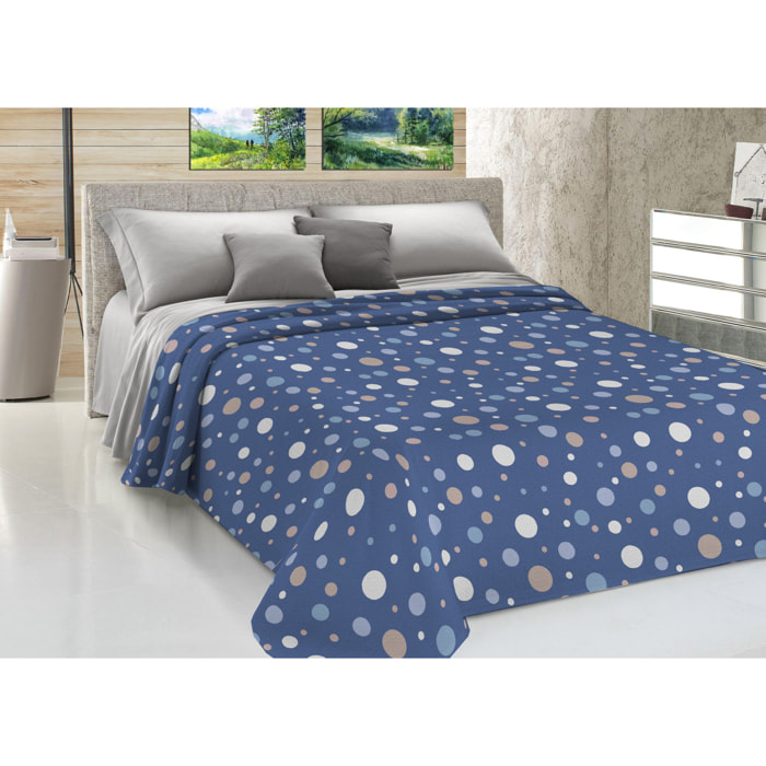 Copriletto Piquet 100% Cotone Linea Sofia Palla Blu