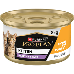 PRO PLAN Kitten Mousse Poulet 85g - Lot de 24