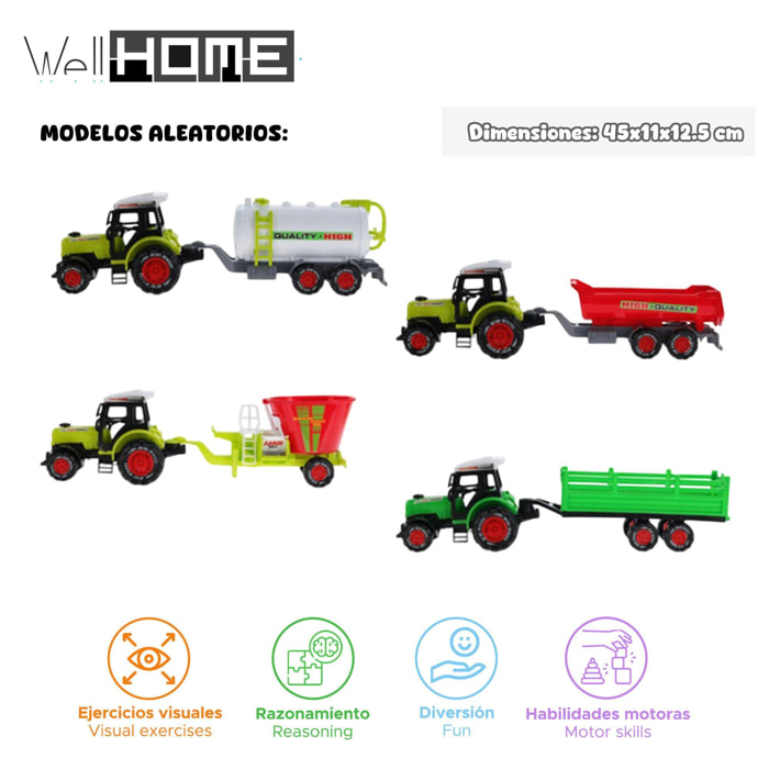 Well home tractor de juguete agricultor en diseño aleatorio de 45cm