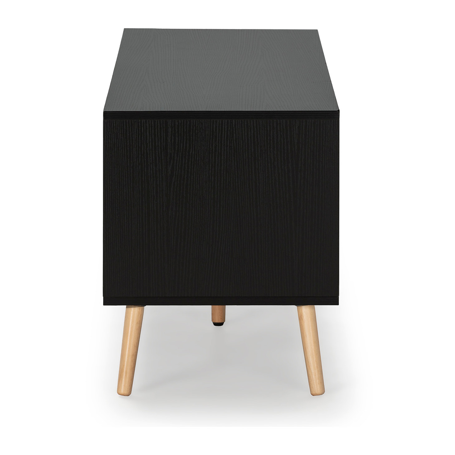 Mueble TV Apolo 1 Puerta 2 cajones, Color Negro/Madera