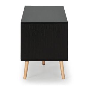 Mueble TV Apolo 1 Puerta 2 cajones, Color Negro/Madera