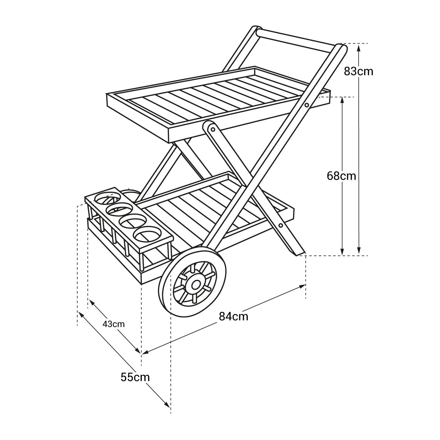 Desserte de jardin en teck LOMBOK