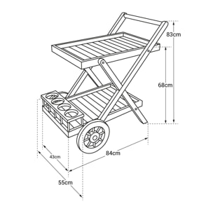 Desserte de jardin en teck LOMBOK