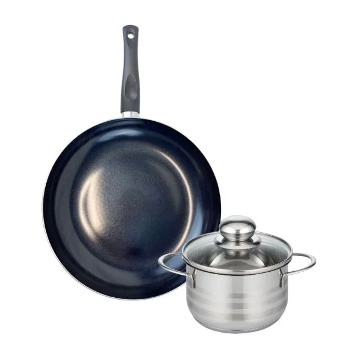 Ensemble de 1 Poêle de cuisson 20 cm et 1 faitout 12 cm Elo Prima Brillant
