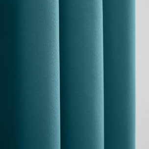 Lot de 2 rideaux occultant turquoise 140 x 260 cm
