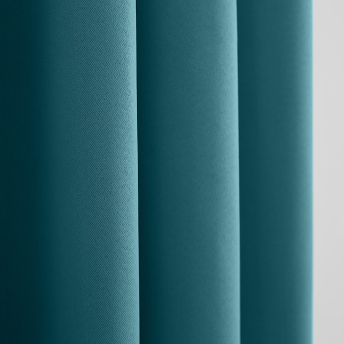 Lot de 2 rideaux occultant turquoise 140 x 260 cm
