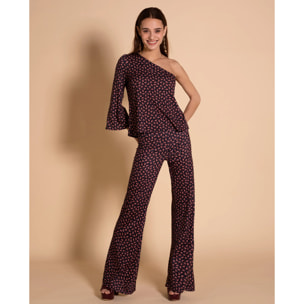 Blusa de mujer asimétrica estampada.