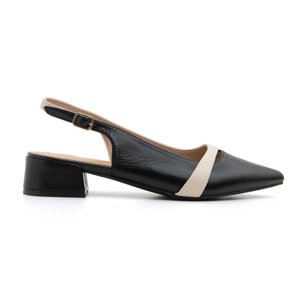 Slingback cross-design - NERO