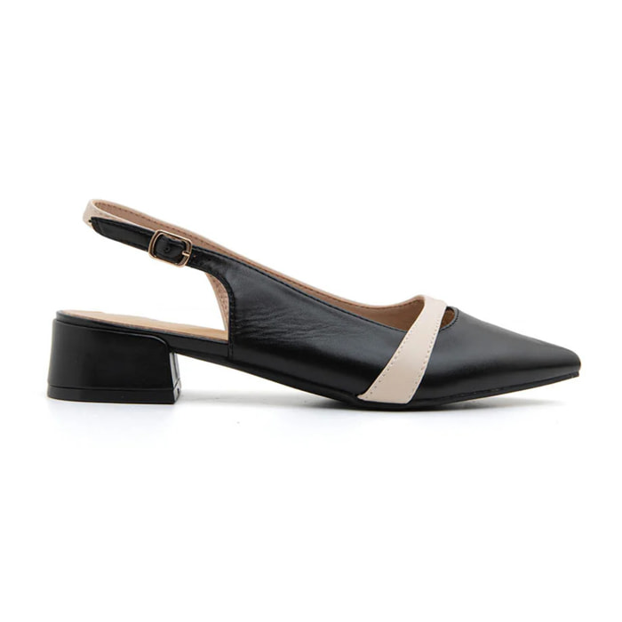 Slingback cross-design - NERO