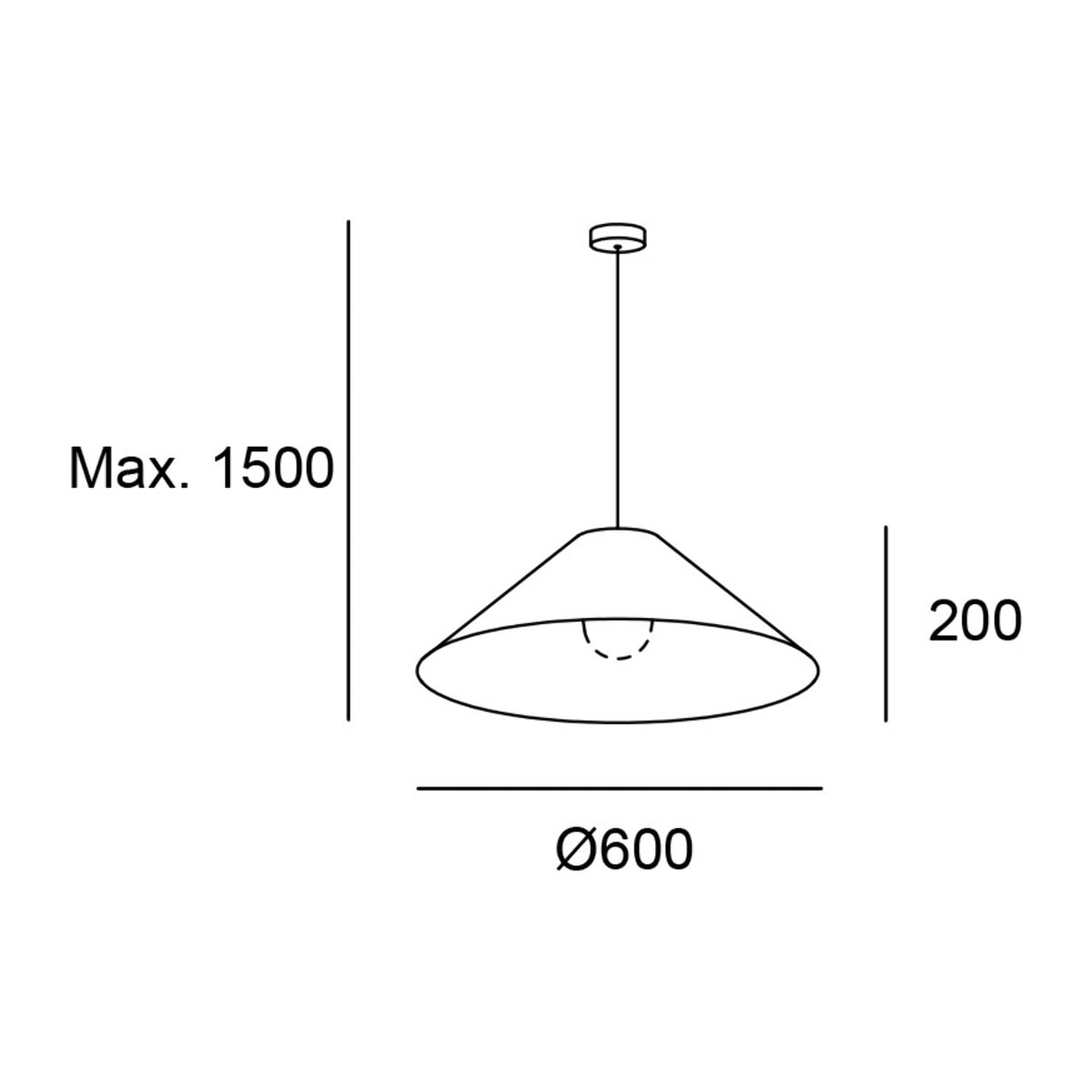 LEDS C4 Caribe - Lámpara Colgante de Techo Ø600 E27 Negro Ratan Natural