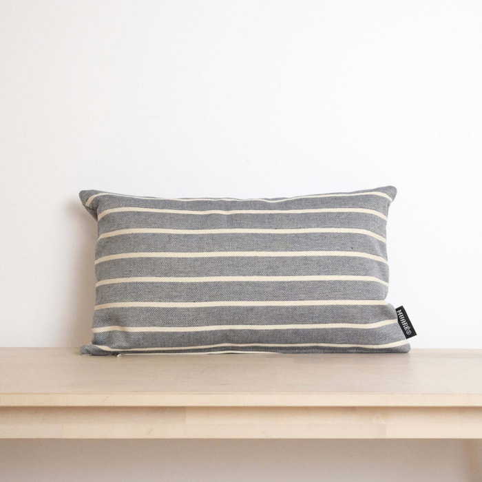 Housse de coussin jacquard 30x50 cm Rayure Bleu FC