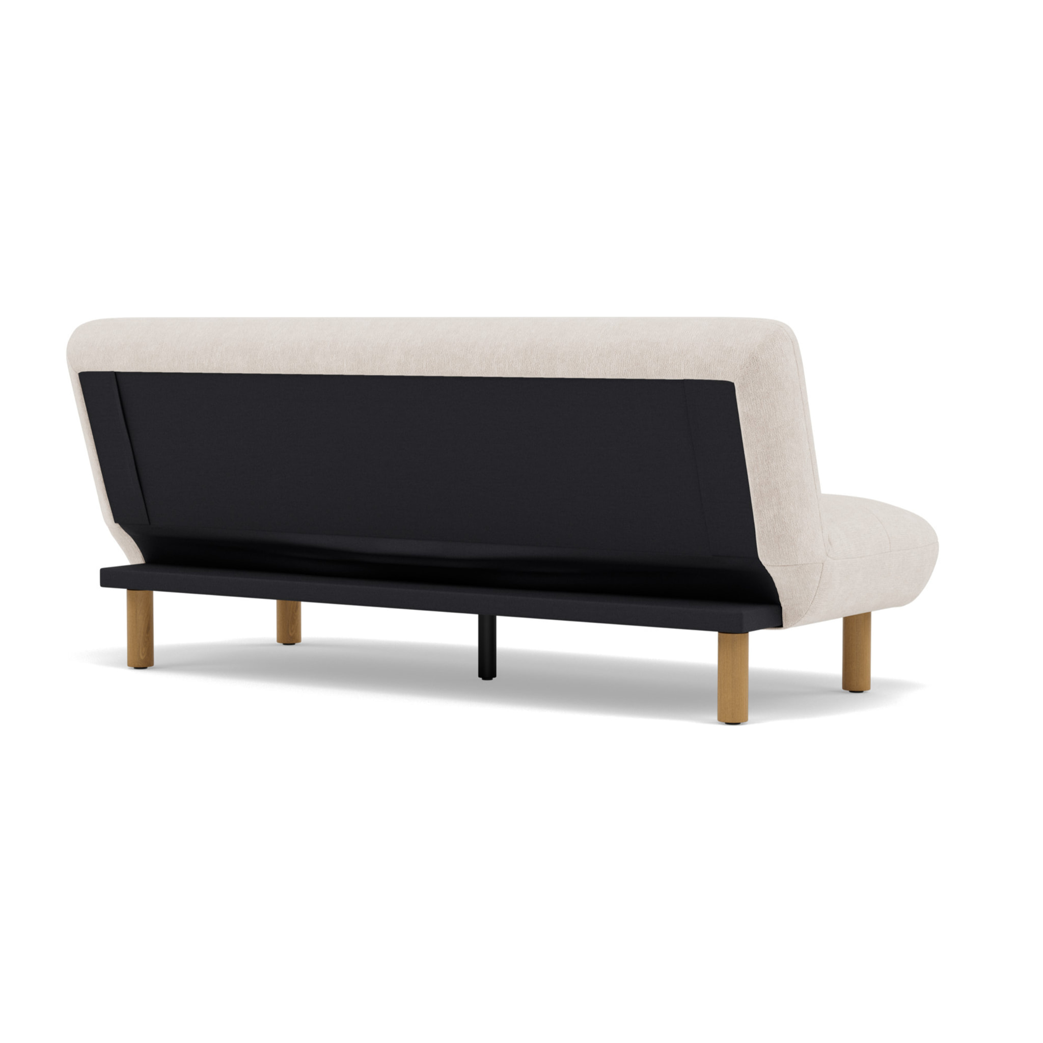 Soan - Banquette 2 places convertible clic-clac en velours texturé - Beige