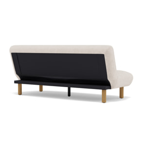 Soan - Banquette 2 places convertible clic-clac en velours texturé - Beige