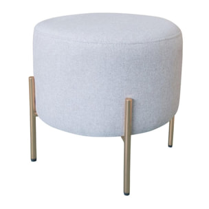 Pouff tondo design in tessuto beige - Kate