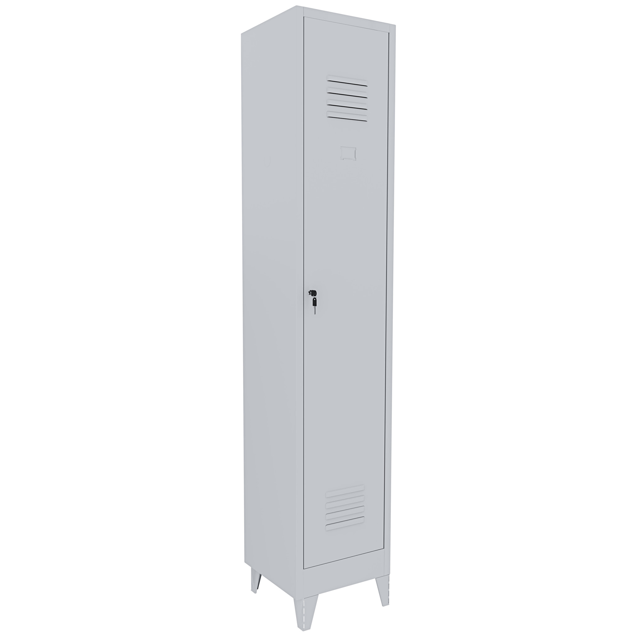 Armadietto Spogliatoio Armadio 1 Anta Slim Sporco Pulito In Lamiera Acciaio Salvaspazio Con Chiave Ripiano Appendiabiti  180x34x36 Cm Grigio