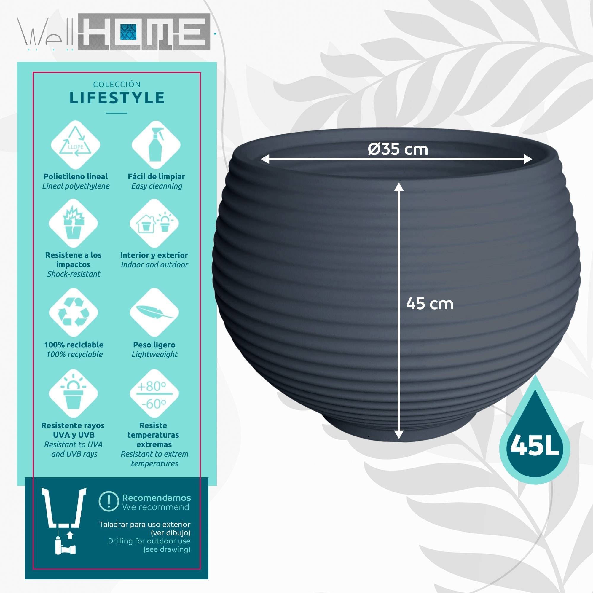 Maceta "zafira" ghisa