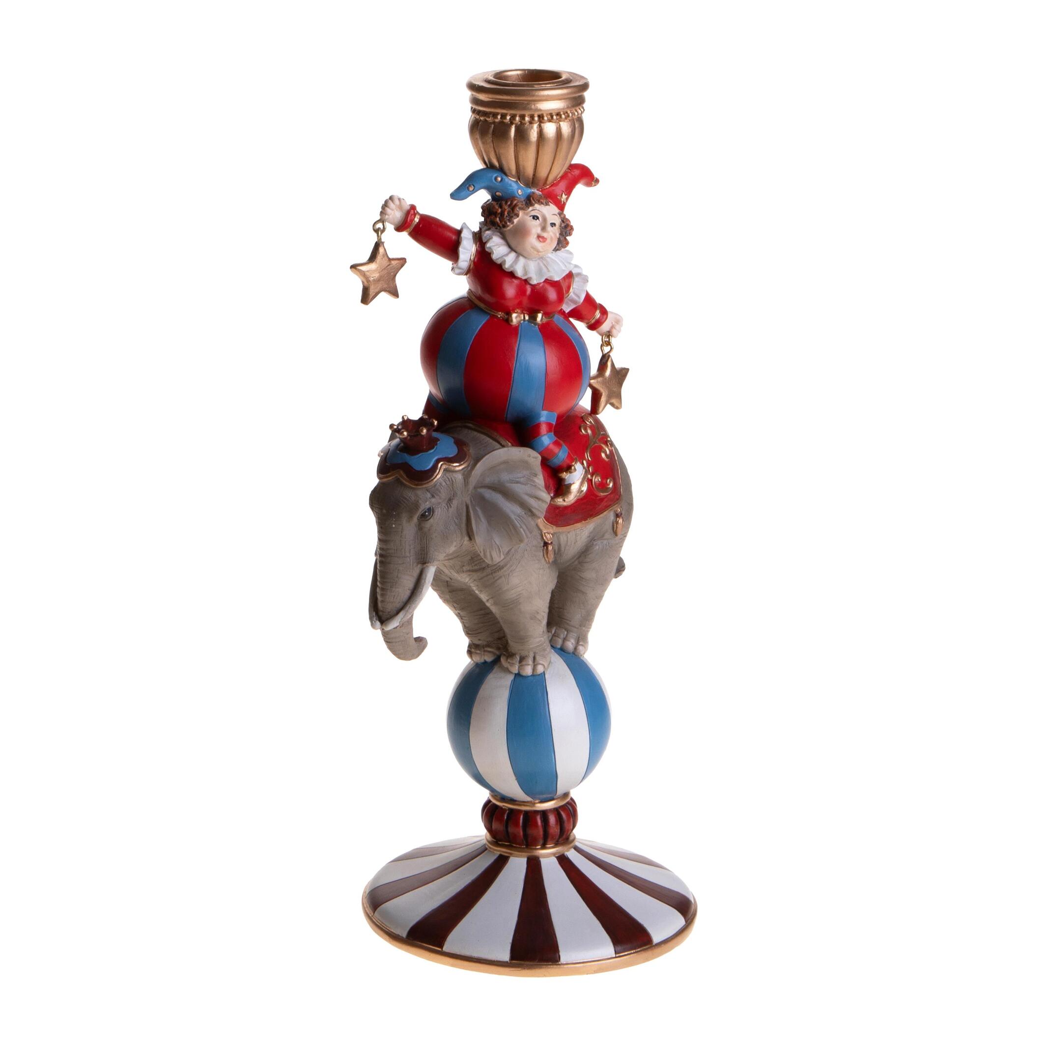Porta candela x 1 con clown elefante - Pezzi 1 - ALTRO - Bianchi Dino SpA