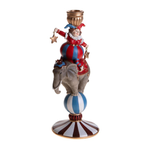 Porta candela x 1 con clown elefante - Pezzi 1 - ALTRO - Bianchi Dino SpA