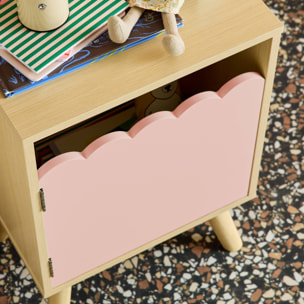 Table de chevet enfant décor bois 1 porte AZUR
