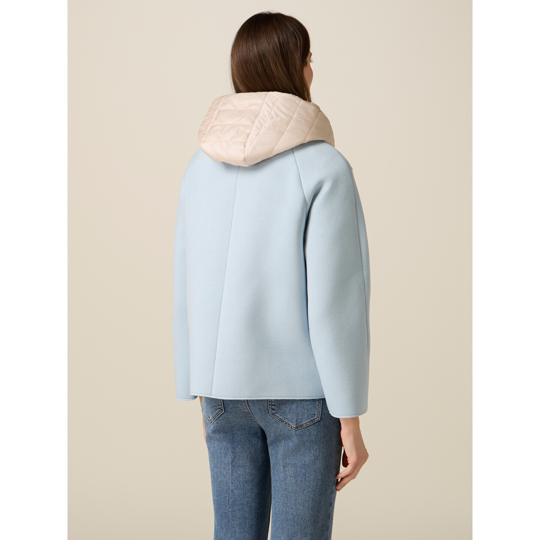 Oltre - Abrigo corto en scuba con partes acolchadas - Light - blue
