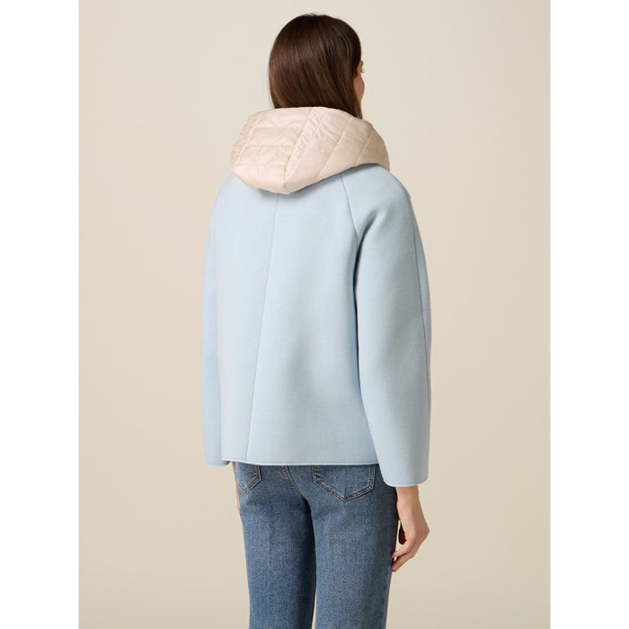 Oltre - Abrigo corto en scuba con partes acolchadas - Light - blue