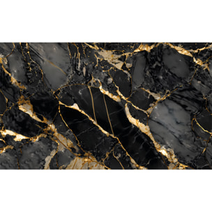 Sticker crédence adhésive - MARBRE NOIR ET OR - 60x100cm