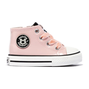 Zapatillas Altas de Bebé Charol Rosa
