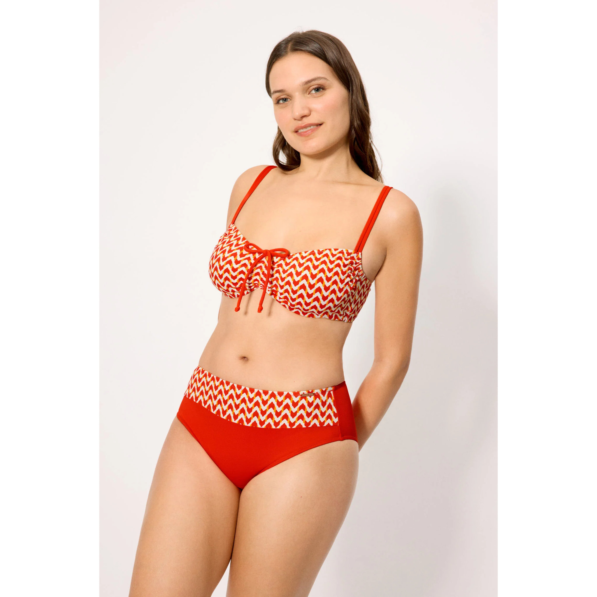 Slip bikini vita alta modellante Arancio