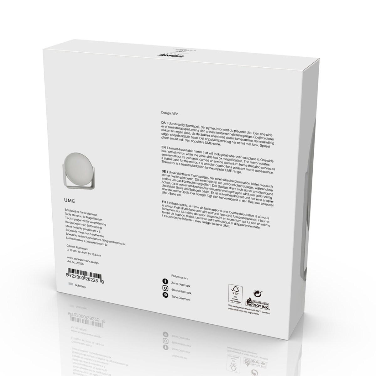 Miroir de table avec grossissement 5 x Ume Gris clair